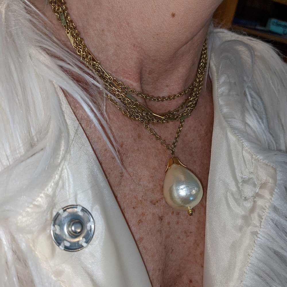 Antique Drop Pearl Necklace